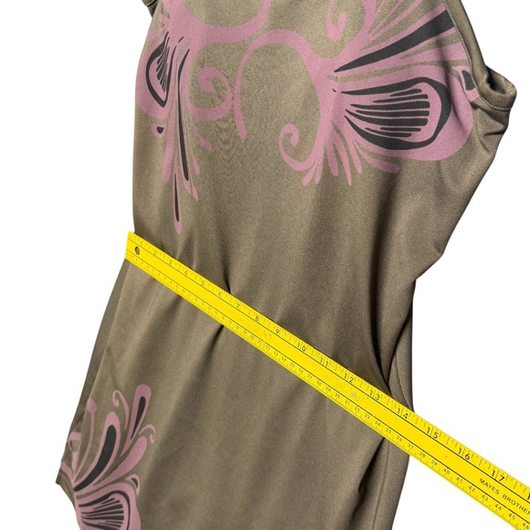 Athleta Brown Pink Floral Spaghetti Strap Mini Dress Size S - Picture 8 of 10